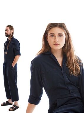 Lincoln Navy Utility Jumpsuit USA Made Japanese Twill Size B Unisex